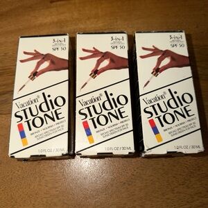 Lot of 3 Vacation Studio Tone Women's 3 In 1 Bronzing Drops SPF 50 1 oz./30mL